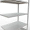 Schulte Lagertechnik Système de rayonnage à tablettes emboîtable MULTIplus 250, rayonnage annexe, verrou de longueur, 2000x1000x600 mm, 5 tablettes, gris clair