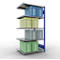 Schulte Lagertechnik Système de rayonnage à tablettes emboîtable MULTIplus 250, rayonnage annexe, verrou de longueur, 2000x1000x800 mm, 5 tablettes, bleu gentiane/galvanisé