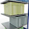 Schulte Lagertechnik Système de rayonnage à tablettes emboîtable MULTIplus 250, rayonnage annexe, verrou de longueur, 2000x1000x800 mm, 5 tablettes, bleu gentiane/galvanisé