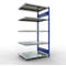 Schulte Lagertechnik Système de rayonnage à tablettes emboîtable MULTIplus 250, rayonnage annexe, verrou de longueur, 2000x1000x800 mm, 5 tablettes, bleu gentiane/galvanisé