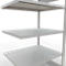 Schulte Lagertechnik Système de rayonnage à tablettes emboîtable MULTIplus 250, rayonnage annexe, verrou de longueur, 2000x1000x800 mm, 5 tablettes, gris clair