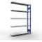 Schulte Lagertechnik Système de rayonnage à tablettes emboîtable MULTIplus 250, rayonnage annexe, verrou de longueur, 2000x1300x300 mm, 5 tablettes, bleu gentiane/galvanisé