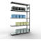 Schulte Lagertechnik Système de rayonnage à tablettes emboîtable MULTIplus 250, rayonnage annexe, verrou de longueur, 2000x1300x300 mm, 5 tablettes, galvanisé