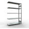 Schulte Lagertechnik Système de rayonnage à tablettes emboîtable MULTIplus 250, rayonnage annexe, verrou de longueur, 2000x1300x400 mm, 5 tablettes, galvanisé