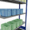 Schulte Lagertechnik Système de rayonnage à tablettes emboîtable MULTIplus 250, rayonnage annexe, verrou de longueur, 2000x1300x400 mm, 5 tablettes, gris clair