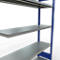 Schulte Lagertechnik Système de rayonnage à tablettes emboîtable MULTIplus 250, rayonnage annexe, verrou de longueur, 2000x1300x400 mm, 5 tablettes, gris clair