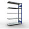 Schulte Lagertechnik Système de rayonnage à tablettes emboîtable MULTIplus 250, rayonnage annexe, verrou de longueur, 2000x1300x500 mm, 5 tablettes, gris clair