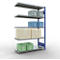 Schulte Lagertechnik Système de rayonnage à tablettes emboîtable MULTIplus 250, rayonnage annexe, verrou de longueur, 2000x1300x500 mm, 5 tablettes, gris clair