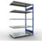 Schulte Lagertechnik Système de rayonnage à tablettes emboîtable MULTIplus 250, rayonnage annexe, verrou de longueur, 2000x1300x800 mm, 5 tablettes, gris clair