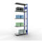 Schulte Lagertechnik Système de rayonnage à tablettes emboîtable MULTIplus 250, rayonnage annexe, verrou de longueur, 2000x750x300 mm, 5 tablettes, bleu gentiane/galvanisé
