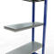 Schulte Lagertechnik Système de rayonnage à tablettes emboîtable MULTIplus 250, rayonnage annexe, verrou de longueur, 2000x750x300 mm, 5 tablettes, bleu gentiane/galvanisé