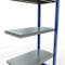 Schulte Lagertechnik Système de rayonnage à tablettes emboîtable MULTIplus 250, rayonnage annexe, verrou de longueur, 2000x750x400 mm, 5 tablettes, bleu gentiane/galvanisé