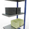 Schulte Lagertechnik Système de rayonnage à tablettes emboîtable MULTIplus 250, rayonnage annexe, verrou de longueur, 2000x750x400 mm, 5 tablettes, bleu gentiane/galvanisé