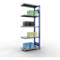 Schulte Lagertechnik Système de rayonnage à tablettes emboîtable MULTIplus 250, rayonnage annexe, verrou de longueur, 2000x750x400 mm, 5 tablettes, bleu gentiane/galvanisé