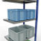 Schulte Lagertechnik Système de rayonnage à tablettes emboîtable MULTIplus 250, rayonnage annexe, verrou de longueur, 2000x750x500 mm, 5 tablettes, bleu gentiane/galvanisé
