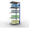 Schulte Lagertechnik Système de rayonnage à tablettes emboîtable MULTIplus 250, rayonnage annexe, verrou de longueur, 2000x750x600 mm, 5 tablettes, bleu gentiane/galvanisé