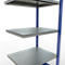 Schulte Lagertechnik Système de rayonnage à tablettes emboîtable MULTIplus 250, rayonnage annexe, verrou de longueur, 2000x750x600 mm, 5 tablettes, bleu gentiane/galvanisé