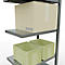 Schulte Lagertechnik Système de rayonnage à tablettes emboîtable MULTIplus 250, rayonnage annexe, verrou de longueur, 2000x750x600 mm, 5 tablettes, galvanisé