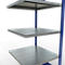 Schulte Lagertechnik Système de rayonnage à tablettes emboîtable MULTIplus 250, rayonnage annexe, verrou de longueur, 2000x750x800 mm, 5 tablettes, bleu gentiane/galvanisé