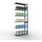 Schulte Lagertechnik Système de rayonnage à tablettes emboîtable MULTIplus 250, rayonnage annexe, verrou de longueur, 2500x1000x400 mm, 6 tablettes, bleu gentiane/galvanisé