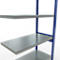 Schulte Lagertechnik Système de rayonnage à tablettes emboîtable MULTIplus 250, rayonnage annexe, verrou de longueur, 2500x1000x500 mm, 6 tablettes, bleu gentiane/galvanisé