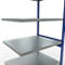 Schulte Lagertechnik Système de rayonnage à tablettes emboîtable MULTIplus 250, rayonnage annexe, verrou de longueur, 2500x1000x800 mm, 6 tablettes, bleu gentiane/galvanisé