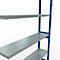 Schulte Lagertechnik Système de rayonnage à tablettes emboîtable MULTIplus 250, rayonnage annexe, verrou de longueur, 2500x1300x300 mm, 6 tablettes, bleu gentiane/galvanisé
