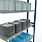 Schulte Lagertechnik Système de rayonnage à tablettes emboîtable MULTIplus 250, rayonnage annexe, verrou de longueur, 2500x1300x300 mm, 6 tablettes, bleu gentiane/galvanisé