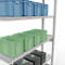 Schulte Lagertechnik Système de rayonnage à tablettes emboîtable MULTIplus 250, rayonnage annexe, verrou de longueur, 2500x1300x300 mm, 6 tablettes, gris clair