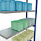 Schulte Lagertechnik Système de rayonnage à tablettes emboîtable MULTIplus 250, rayonnage annexe, verrou de longueur, 2500x1300x400 mm, 6 tablettes, gris clair