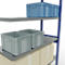 Schulte Lagertechnik Système de rayonnage à tablettes emboîtable MULTIplus 250, rayonnage annexe, verrou de longueur, 2500x1300x500 mm, 6 tablettes, bleu gentiane/galvanisé