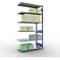Schulte Lagertechnik Système de rayonnage à tablettes emboîtable MULTIplus 250, rayonnage annexe, verrou de longueur, 2500x1300x600 mm, 6 tablettes, bleu gentiane/galvanisé