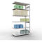 Schulte Lagertechnik Système de rayonnage à tablettes emboîtable MULTIplus 250, rayonnage annexe, verrou de longueur, 2500x1300x600 mm, 6 tablettes, gris clair