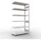 Schulte Lagertechnik Système de rayonnage à tablettes emboîtable MULTIplus 250, rayonnage annexe, verrou de longueur, 2500x1300x600 mm, 6 tablettes, gris clair