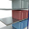 Schulte Lagertechnik Système de rayonnage à tablettes emboîtable MULTIplus 250, rayonnage annexe, verrou de longueur, 2500x1300x800 mm, 6 tablettes, bleu gentiane/galvanisé
