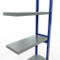 Schulte Lagertechnik Système de rayonnage à tablettes emboîtable MULTIplus 250, rayonnage annexe, verrou de longueur, 2500x750x300 mm, 6 tablettes, bleu gentiane/galvanisé