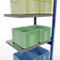 Schulte Lagertechnik Système de rayonnage à tablettes emboîtable MULTIplus 250, rayonnage annexe, verrou de longueur, 2500x750x500 mm, 6 tablettes, bleu gentiane/galvanisé