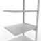 Schulte Lagertechnik Système de rayonnage à tablettes emboîtable MULTIplus 250, rayonnage annexe, verrou de longueur, 2500x750x600 mm, 6 tablettes, gris clair