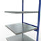 Schulte Lagertechnik Système de rayonnage à tablettes emboîtable MULTIplus 250, rayonnage annexe, verrou de longueur, 2500x750x800 mm, 6 tablettes, bleu gentiane/galvanisé