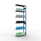 Schulte Lagertechnik Système de rayonnage à tablettes emboîtable MULTIplus 250, rayonnage annexe, verrou de longueur, 3000x1000x400 mm, 7 tablettes, bleu gentiane/galvanisé