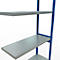 Schulte Lagertechnik Système de rayonnage à tablettes emboîtable MULTIplus 250, rayonnage annexe, verrou de longueur, 3000x1000x400 mm, 7 tablettes, bleu gentiane/galvanisé