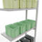 Schulte Lagertechnik Système de rayonnage à tablettes emboîtable MULTIplus 250, rayonnage annexe, verrou de longueur, 3000x1000x400 mm, 7 tablettes, gris clair