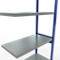 Schulte Lagertechnik Système de rayonnage à tablettes emboîtable MULTIplus 250, rayonnage annexe, verrou de longueur, 3000x1000x500 mm, 7 tablettes, bleu gentiane/galvanisé