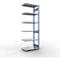 Schulte Lagertechnik Système de rayonnage à tablettes emboîtable MULTIplus 250, rayonnage annexe, verrou de longueur, 3000x1000x600 mm, 7 tablettes, bleu gentiane/galvanisé