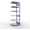 Schulte Lagertechnik Système de rayonnage à tablettes emboîtable MULTIplus 250, rayonnage annexe, verrou de longueur, 3000x1000x800 mm, 7 tablettes, bleu gentiane/galvanisé