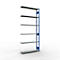 Schulte Lagertechnik Système de rayonnage à tablettes emboîtable MULTIplus 250, rayonnage annexe, verrou de longueur, 3000x1300x300 mm, 7 tablettes, bleu gentiane/galvanisé