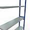 Schulte Lagertechnik Système de rayonnage à tablettes emboîtable MULTIplus 250, rayonnage annexe, verrou de longueur, 3000x1300x300 mm, 7 tablettes, bleu gentiane/galvanisé