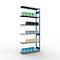 Schulte Lagertechnik Système de rayonnage à tablettes emboîtable MULTIplus 250, rayonnage annexe, verrou de longueur, 3000x1300x400 mm, 7 tablettes, gris clair