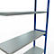 Schulte Lagertechnik Système de rayonnage à tablettes emboîtable MULTIplus 250, rayonnage annexe, verrou de longueur, 3000x1300x400 mm, 7 tablettes, gris clair