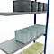 Schulte Lagertechnik Système de rayonnage à tablettes emboîtable MULTIplus 250, rayonnage annexe, verrou de longueur, 3000x1300x400 mm, 7 tablettes, gris clair